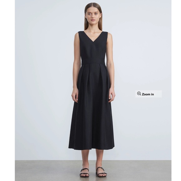 Lafayette 148 New York Dresses & Skirts - Lafayette 148 New York silk-linen sleeveless deep neck midi dress. NWT.